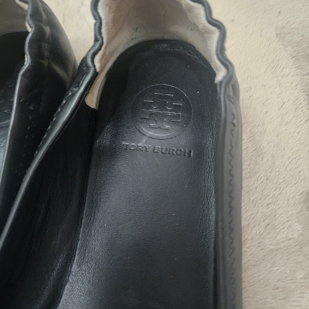 Tory Burch Black Leather Flats - Picture 8 of 9